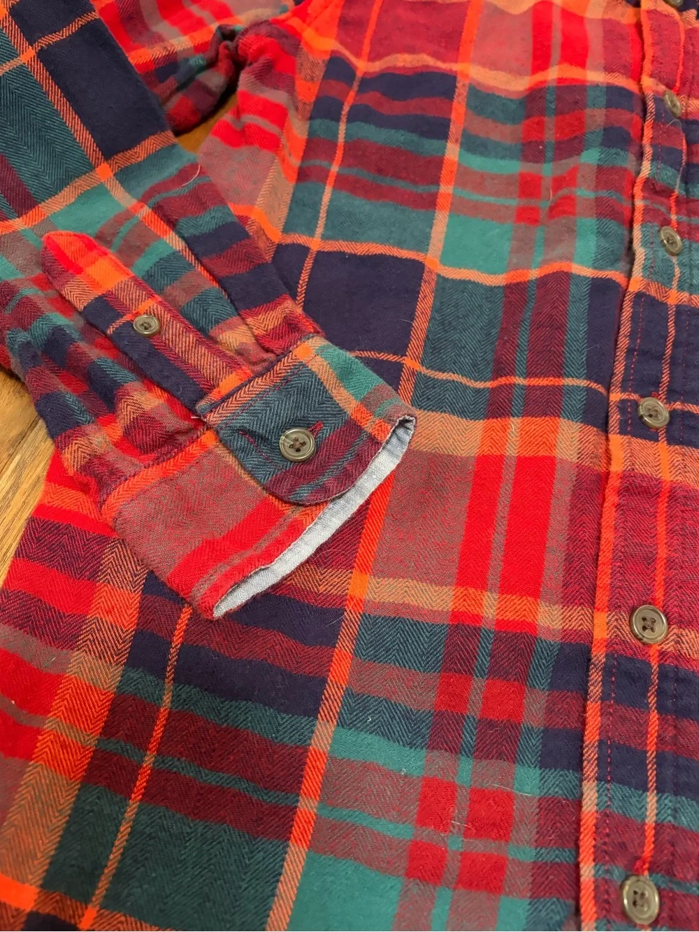 Cat & Jack Red Navy Green Plaid Flannel Shirt Size M(8/10)